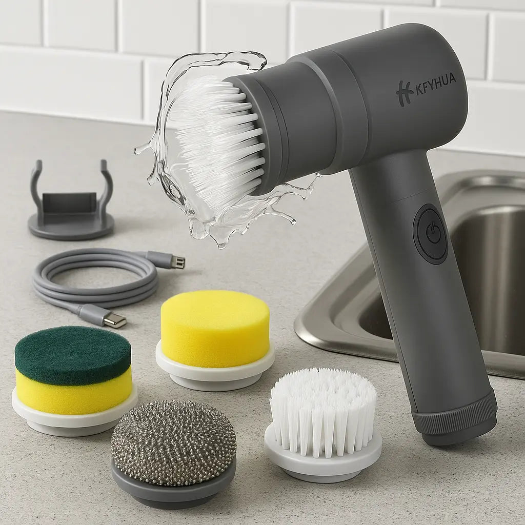 Electric Multi-Purpose Cleaning Brush Set – 5-in-1 Powerful Scrubber